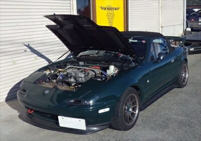 ユーノスロードスター Vスペシャル NA6CE 社外軽量ボンネット装着車 ボンネットダンパー シルバーカーボン ※車検証必要