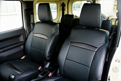 「長納期商品」 ジムニーシエラ JB74W ワイルドメンズシートカバー アクティブレッドステッチ フロントのみ