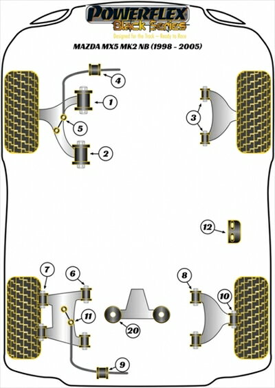 NC ロードスター リア スタビライザーブッシュ(8) 12mm径用