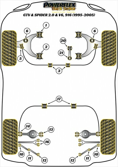 ALFA GTV＆SPIDER 916 2.0 フロント スタビライザーブッシュ (3) 15mm径用