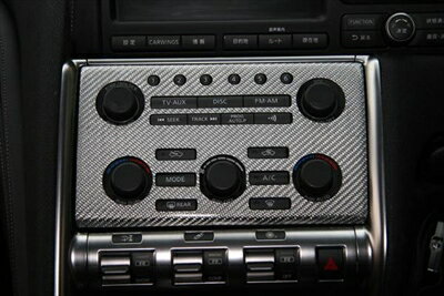 GT-R R35 前期 (2007/12-2010/11) エアコンコントロールパネル (シルバーカーボン製)