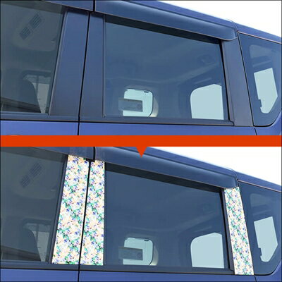 40系 ルークス ピラーガーニッシュ 純正サイドバイザー装着車用 フラワーシリーズ ブルーム