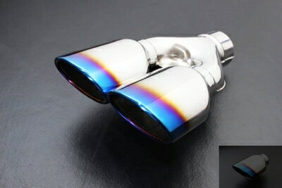 MXPJ15 ヤリスクロス ハイブリッド 4WD 左右出し リアピースマフラーサイレンサー付き チタン風 ステンレスW110×H70 オーバル デュアルテール(2)