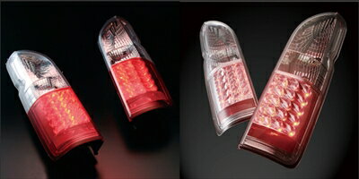 ハイエース H200系 LEDクリスタルテールレンズ　レッド/クローム