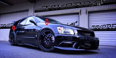 ステージア M35 後期 オーバーフェンダー F&Rセット 塗装取付込