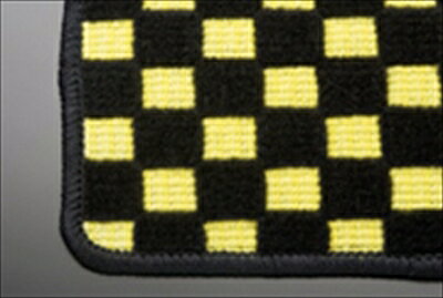 JE1/2 ゼスト フロアマット 運転席側 ヒールパッド:無 チェッカーイエロー オーバーロックカラー：ブラック