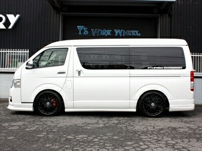 ハイエース 200系 4型 ワイドボディ スーパーロング 両側スライドドア TPD エアロ3点セット 塗装済 ノーブルパールトーニング (2JM) 取付込