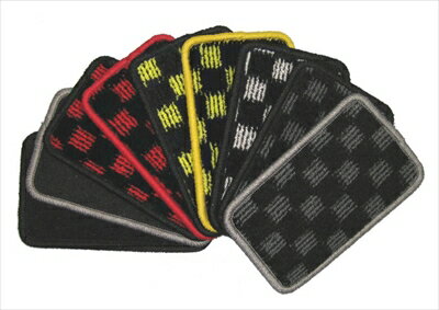 エブリイワゴン DA64W フロアマット ベース部 黒×赤 縁取り部 シルバー