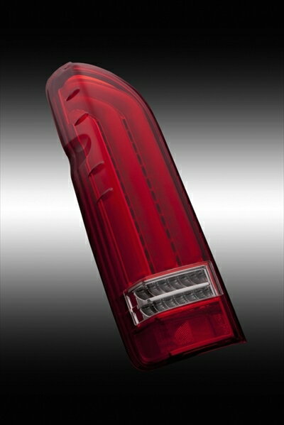 ハイエース 200系 1-4型 ワイドボディ JEWEL LEDテールランプ REVO タイプ2ハーフレッド/クローム