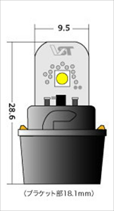 VOLVO車用 プレミアム スティック LED バルブ 純白色 STICK WEDGE BULB type-SWV