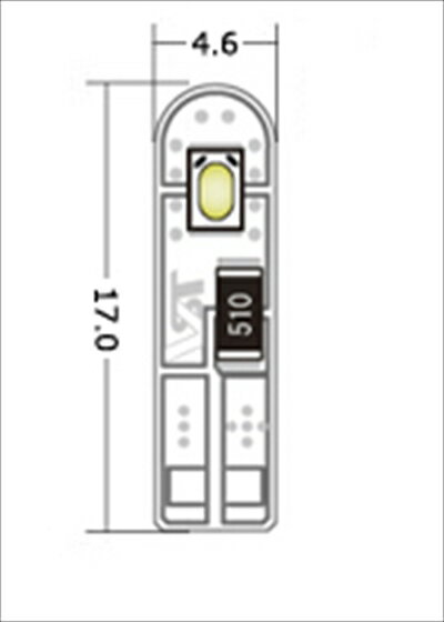 VOLVO車用 プレミアム スティック LED バルブ 純白色 STICK WEDGE BULB type-T5