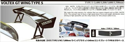 【納期5ヵ月前後】GT-WING TYPE5 サイズ：1400mm ウェットカーボン製 取付込