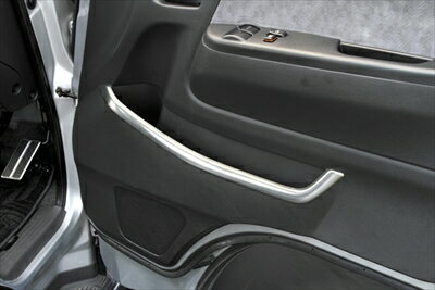 ハイエース 200系 標準ボディ フロントドアポケットモール 黒木目柄