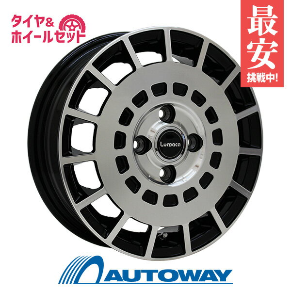 【取付対象】155/65R14 サマータイヤ タイヤホイールセット LUMACA MODEL-3 14x4.5 +43 100x4 BK/POLISH + EfficientGrip ECO EG01 【送料無料】 (155/65/14 155-65-14 155/65-14) 夏タイヤ 14インチ 4本セット