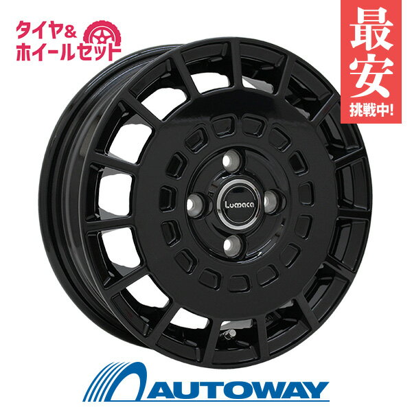 【P10倍！5/15限定】【取付対象】165/50R15 サマータイヤ タイヤホイールセット LUMACA MODEL-3 15x4.5 +43 100x4 BLACK + AR-1 【送料無料】 (165/50/15 165-50-15 165/50-15) 夏タイヤ 15インチ 4本セット