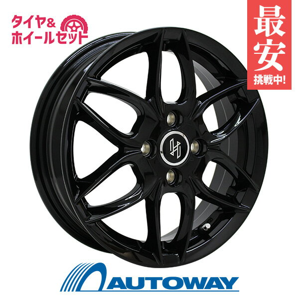 【P10倍！5/18 12:00-23:59】【取付対象】165/60R15 サマータイヤ タイヤホイールセット HERSE K-01 15x4.5 +43 100x4 BLACK + HF201 【送料無料】 (165/60/15 165-60-15 165/60-15) 夏タイヤ 15インチ 4本セット