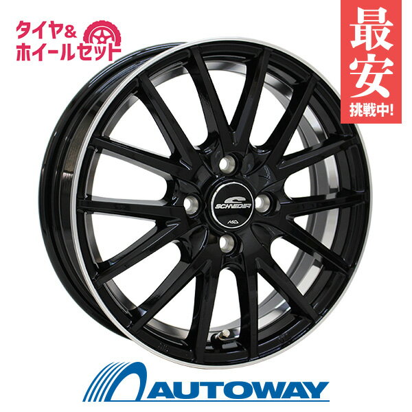 【P10倍！5/15限定】【取付対象】155/65R14 サマータイヤ タイヤホイールセット SCHNEIDER RX27 14x4.5 45 100x4 BK/RP + OUTRUN M-1 【送料無料】 (155/65/14 155-65-14 155/65-14) 夏タイヤ 14インチ 4本セット