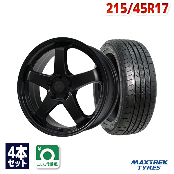 【P10倍！6/4 20:00～】【取付対象】215/45R17 サマータイヤ タイヤホイールセット FINALIST FZ-S5 17x7 +50 100x5 MBL + MAXIMUS M1 【送料無料】 (215/45/17 215-45-17 215/45-17) 夏タイヤ 17インチ