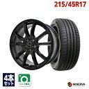 【取付対象】215/45R17 サマータイヤ タイヤホイールセット Verthandi PW-S10 17x7 48 100x5 BLACK + F205 【送料無料】 (215/45/17 215-45-17 215/45-17) 夏タイヤ 17インチ 4本セット