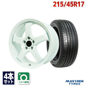 【P10倍！5/5限定】【取付対象】215/45R17 サマータイヤ タイヤホイールセット FINALIST FZ-S5 17x7.0 +50 100x5 WHT + MAXIMUS M1 【送料無料】 (215/45/17 215-45-17 215/45-17) 夏タイヤ 17インチ