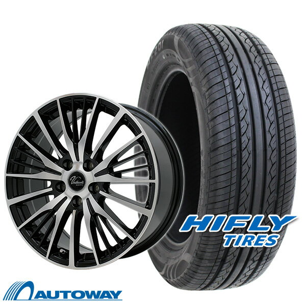 【P10倍！5/15限定】【取付対象】205/55R16 サマータイヤ タイヤホイールセット Verthandi YH-S25V 16x6.5 +45 100x5 BK/POLISH + HF201 【送料無料】 (205/55/16 205-55-16 205/55-16) 夏タイヤ 16インチ 4本セット