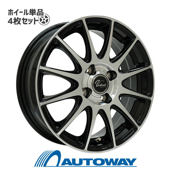 【P最大37倍！12/6 20:00〜】【4枚セット】 Verthandi VT-S12 14x4.5 +45 100x4 BK/P インチサイズ：14インチ　リム幅：4.5　インセット：+45
