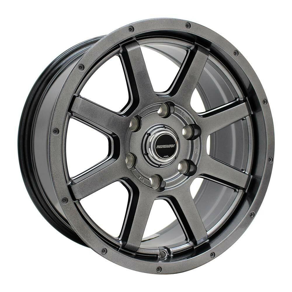 ��P����30�ܡ�1/18�ۡ�4�祻�åȡ� ROADMAX MUD RIDER 17x7.5 25 139.7x6 METALLIC GRAY �������������17����� �������7.5 ���󥻥åȡ�+25