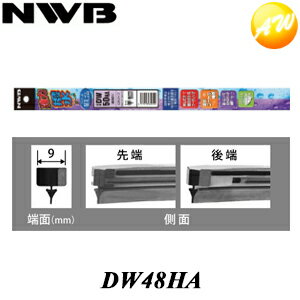 DW48HA 純正デザインワイパー対応 強力撥水コート替ゴム NWB DWタイプ 9mm幅 480mm 480ミリ 48cm 48センチ 楽天物流より出荷