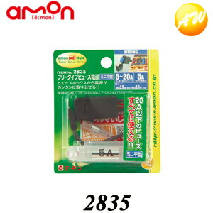 2835 フリータイプヒューズ電源(ミニ平型) エーモン工業 20A以下のミニ平型ヒューズすべてに使用可能　コンビニ受取不可 ゆうパケット発送