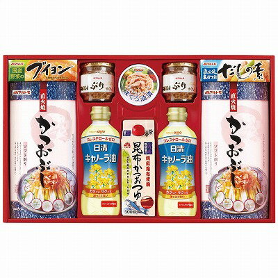 ●商品内容：直火焼ソフトパック(2.5g×7袋)2箱・昆布かつおつゆ500ml×1本・日清キャノーラ油350g×2本・北海道産ぶりほぐし50g×2瓶・ライトツナフレーク70g×1缶・かつおだしの素(4g×8袋)・国産野菜のブイヨン(4g×8袋)各1箱●製造生産地：日本製●賞味期間（製造日から）：製造日より常温約540日●箱サイズ：51×32×8.5cmこだわりのかつお節削りパックと便利な調味料の詰め合わせです。もらって嬉しいバラエティギフトです。 ※メーカー都合により、デザイン・内容等が変更になる場合がございます。 ギフト対応 当店はギフト専門店です。 出産内祝・結婚内祝・引出物・快気祝・全快祝・新築内祝・成人内祝・入学内祝・初節句内祝等各種内祝をはじめ、就職祝い・敬老祝い・還暦祝い・退職祝い・退職記念等記念品や各種お祝い、香典返し、満中陰志、一周忌、三回忌・七回忌のお返し、母の日・早割 早期$その他様々なギフトシーンにもお使いください。 定番の贈り物・お祝い・お返し　内祝 内祝い 出産内祝い 命名内祝い 快気祝 快気内祝 全快祝　お見舞い お見舞御礼 お餞別入園内祝い 入学内祝い 卒園内祝い 卒業内祝い 就職内祝い 新築内祝い 引越し内祝い 開店内祝い ウェディングギフト ブライダルギフト 引き出物 結婚引き出物 結婚引出物 結婚内祝い二次会 披露宴 お祝い 御祝 結婚式 結婚祝い 出産祝い 初節句 七五三 入園祝い 入学祝い 卒園祝い 卒業祝い 成人式 就職祝い 昇進祝い 新築祝い 上棟祝い 引っ越し祝い 引越し祝い 開店祝い 退職祝い 快気祝い 全快祝い 初老祝い 還暦祝い 古稀祝い 喜寿祝い 傘寿祝い 米寿祝い 卒寿祝い 白寿祝い 長寿祝い 金婚式 銀婚式 ダイヤモンド婚式 結婚記念日 ギフト ギフトセット 成人式 初節句 粗品 記念品 二次会 景品 周年記念 コンペ景品 誕生日 贈答品 一周忌 三回忌 法事引出物 香典返し 初盆　新盆　 志 回忌法要 還暦御祝い 開店お祝い 退職 卒業記念品 お餞別 心ばかり 御返し お礼 御祝い 引越挨拶 引越御挨拶 挨拶 御挨拶 ごあいさつ ご挨拶 新築内祝 周年記念 ギフト 誕生日 季節の贈り物・各種お祝い・プレゼント　 お中元 お歳暮 御年賀　年賀 寒中見舞い 暑中見舞い 残暑見舞い 暦祝 還暦御祝 還暦お祝い 開店祝 開店御祝 開店御祝い 開店祝い 餞別 出産祝い 出産お祝い 御祝い ご出産御祝い 入学祝い 卒業祝い 就職祝い 引越し祝い 子供の節句 子供の日 ひな祭り　 七五三 セット 詰め合わせ 贈答品 ごあいさつ ご挨拶 御挨拶 プレゼント 引越し 引越しご挨拶 記念日 誕生日 父の日 母の日 敬老の日 記念品 卒業記念品 定年退職記念品 ゴルフコンペ コンペ景品 景品 賞品 粗品 ホワイトデー 七夕 ハロウィン 七五三 クリスマス　 ギフト対応について 　　こちらの商品はのし紙、ラッピング、メッセージカードをご指定いただけます。