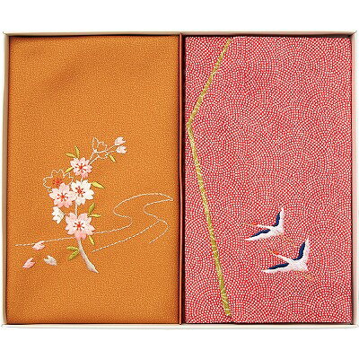 洛北 刺繍入り金封包み＆金封ふくさ 赤鶴 H037a 内祝い お返し 出産内祝い 結婚内祝い 入学内祝い 初節句内祝い 内祝 お供え 御供 香典返し 粗供養 快気祝い 快気内祝い