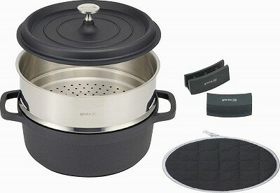 送料無料 送料込 ジョイア キャセロール24cm＆蒸し器4点セット ブラック XC-4BK 内祝い お返し ギフトセット 出産内祝い 結婚内祝い 入学内祝い お中元 父の日 お供え 御供 香典返し 粗供養 快気祝い 快気内祝い