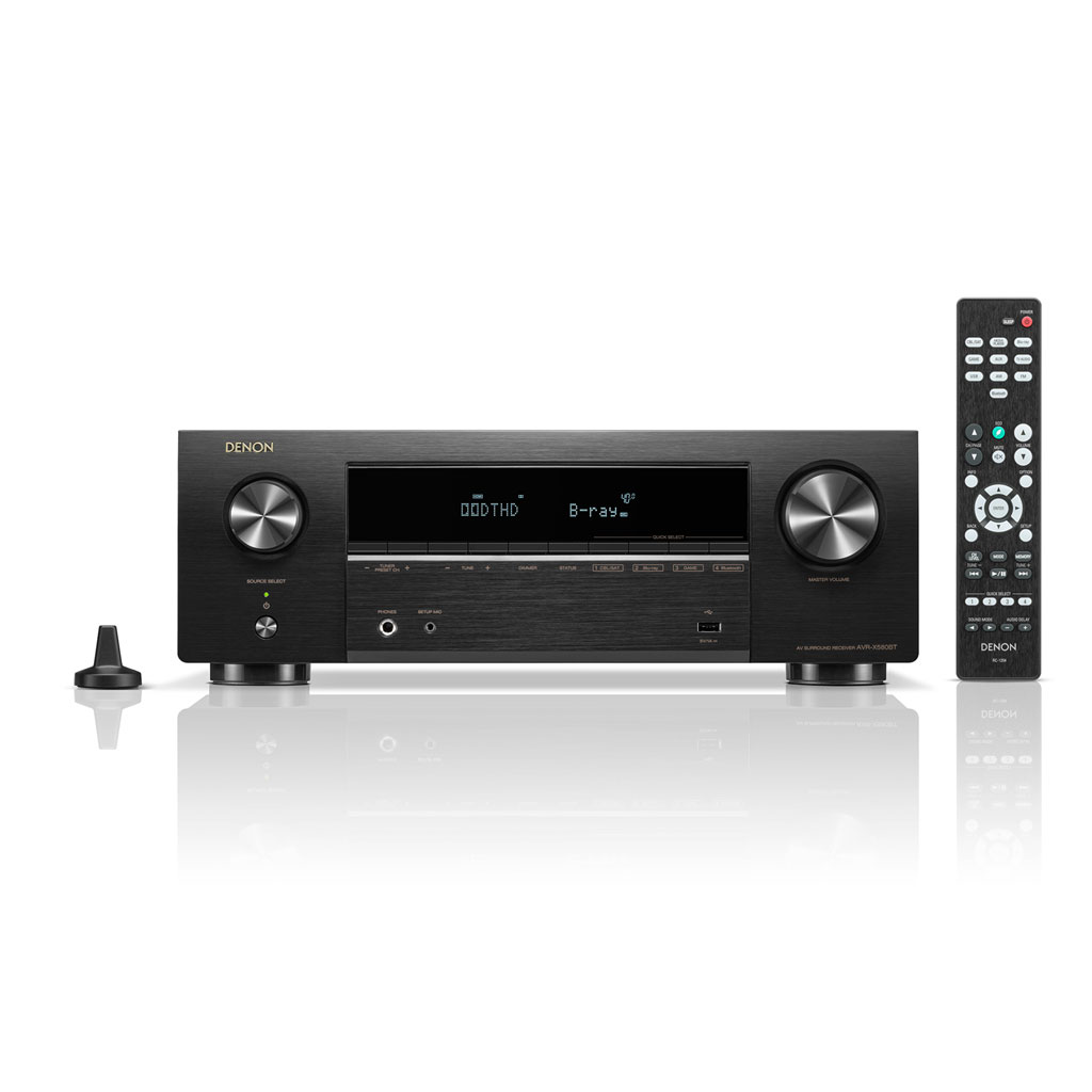 【中古】DENON AVレシーバー 7.2ch Dolby Atmos/DTS:X/4K HDR/HEOS/Airplay2対応 ミドルクラス ブラック AVR-X2500H-K