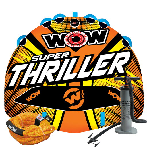3人乗り トーイングチューブ バナナボート WOW (ワオ) スーパースリラー 3点セット ロープ・ハンドポンプ付 3人乗り トーイングチューブ バナナボート WOW (ワオ) スーパースリラー 3点セット ロープ・ハンドポンプ付