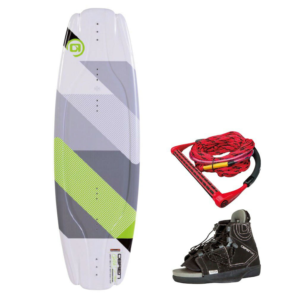 【20日はポイント5倍】OBRIEN(オブライエン) CLUTCH+CLUTCH ウェイクボード3点セット 長さ143/ヒンディング26-29cm