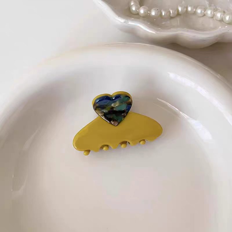 Hair Clips - イエロー ハートアクセントヘアクリップ ヘアアクセサリー