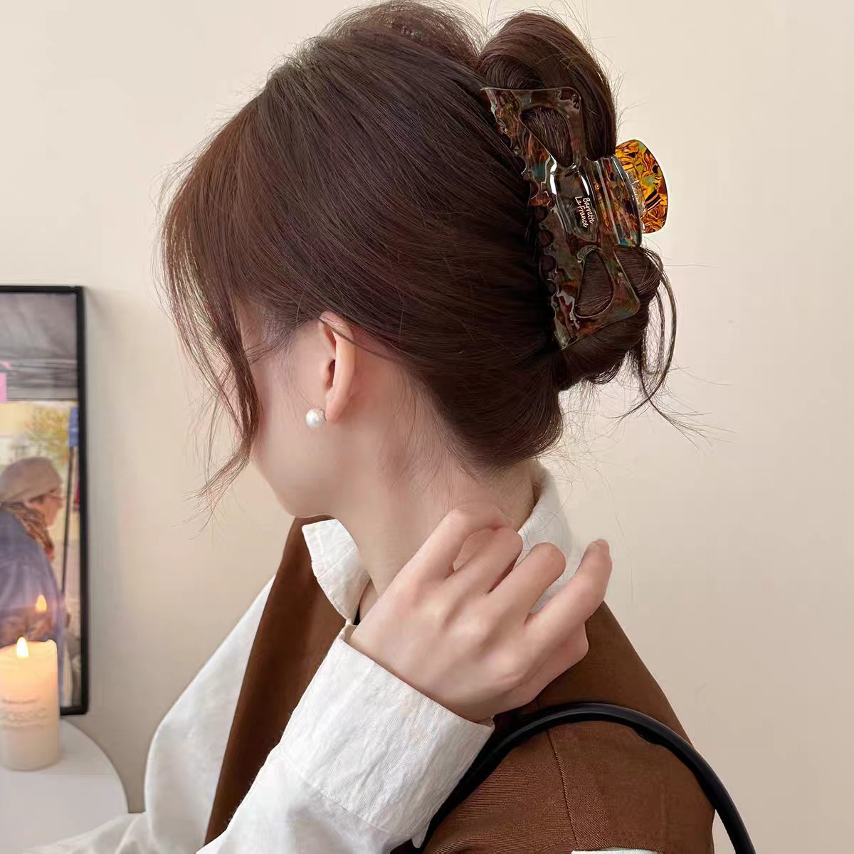 Rakuten - 特大ヘアクリップ 大人可愛い 韓国風 ヘアアクセサリー