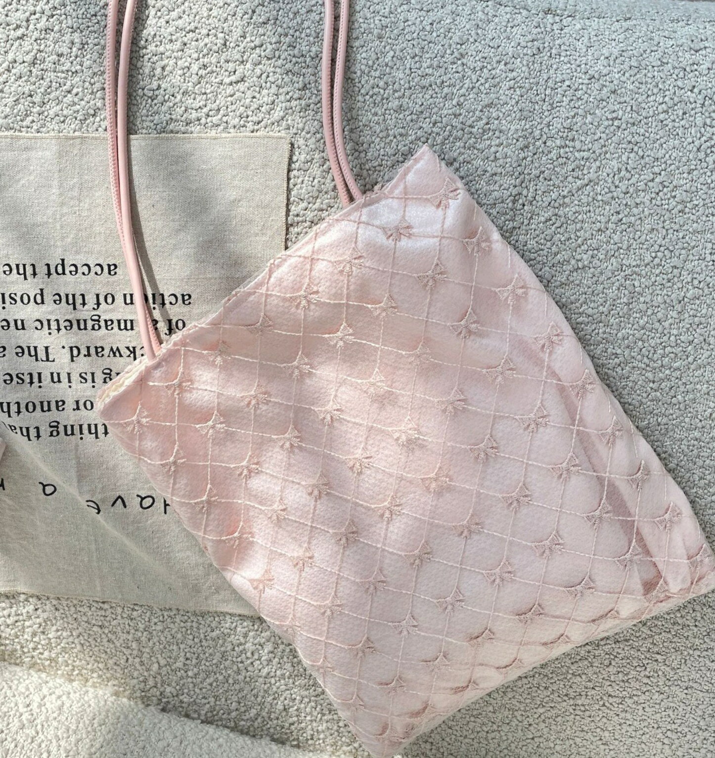 Rakuten - リボン刺繍 サテントートバッグ 大容量 通勤 通学