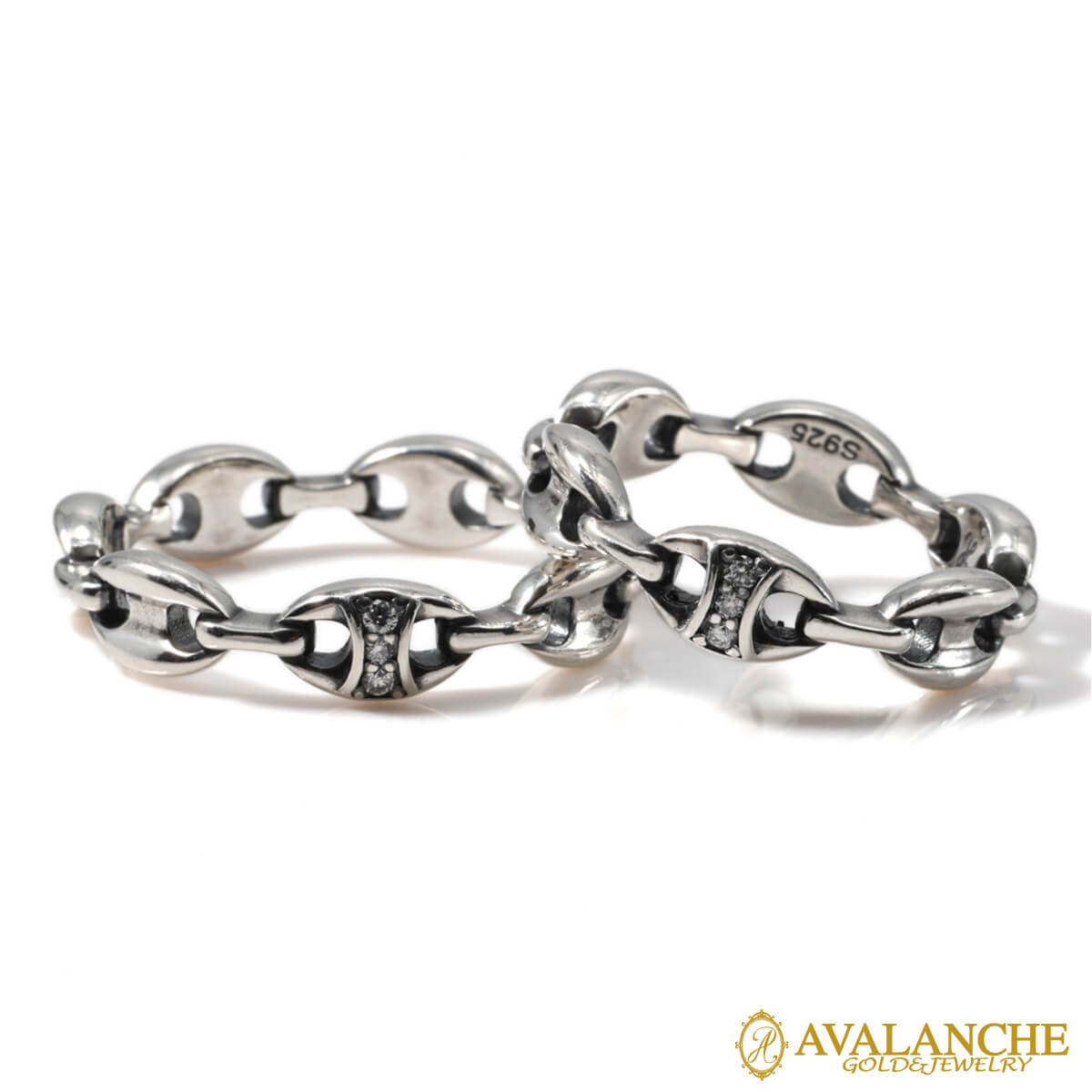 ダイヤモンド シルバー リング 7号-21号 いぶし加工 ACPR-0028