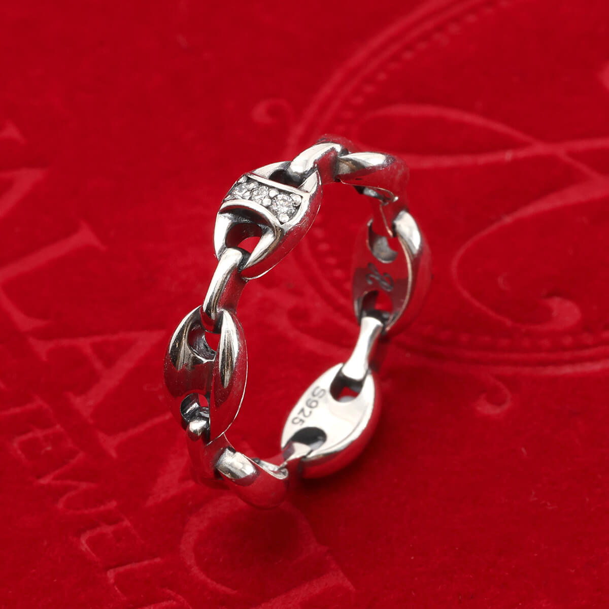 クリスマス限定ギフトセット ダイヤモンド シルバー リング 7号-21号 いぶし加工 ACPR-0028