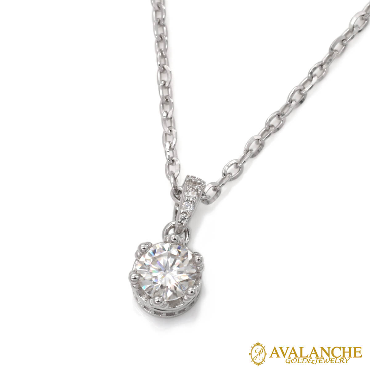 樂天商城 - モアサナイト シルバー ネックレス&ペンダント 40cm CROWN-0.5CT-040KFDO