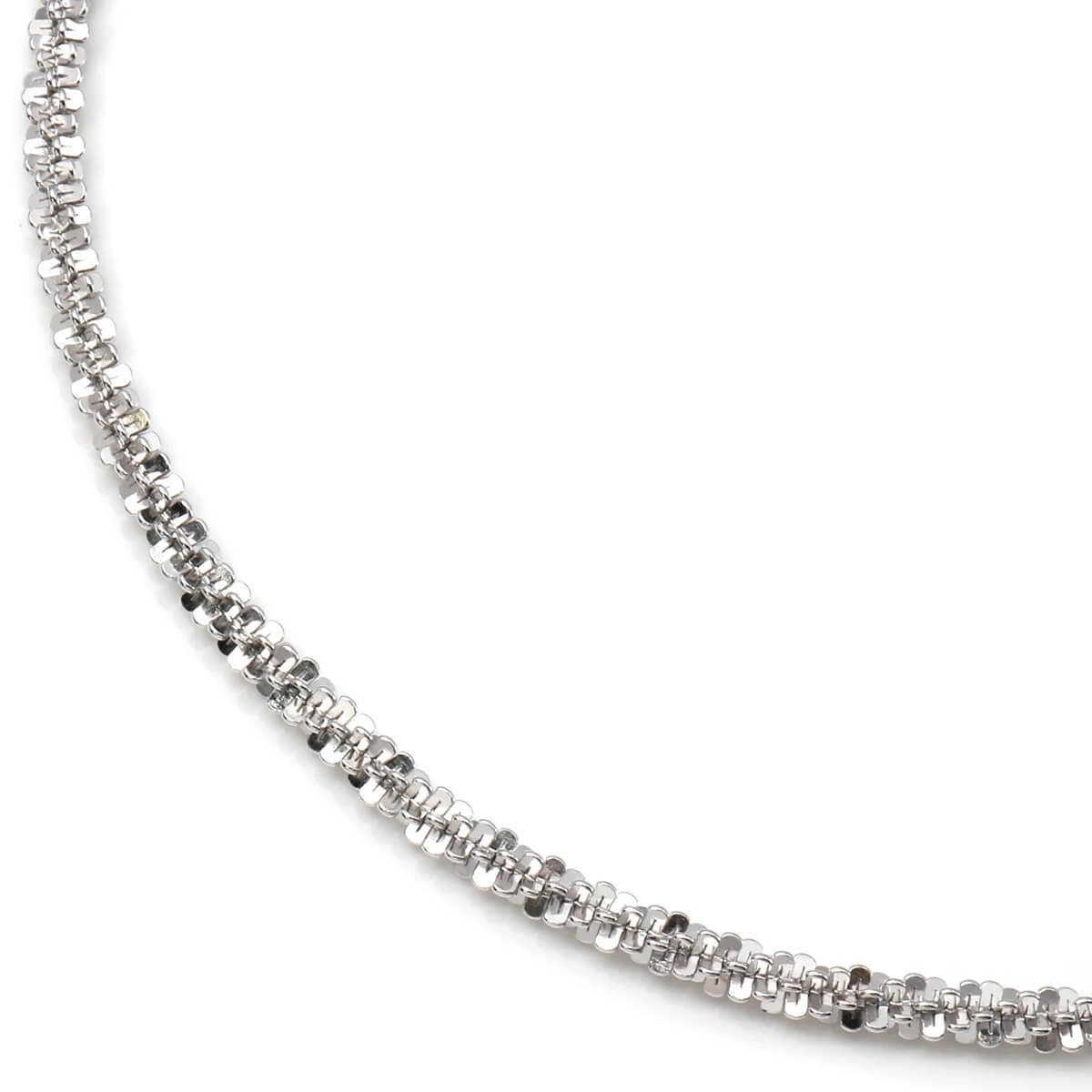 シルバー ツイストスパークルネックレス 幅3mm 35cm-60cm HB-D-0502RIT