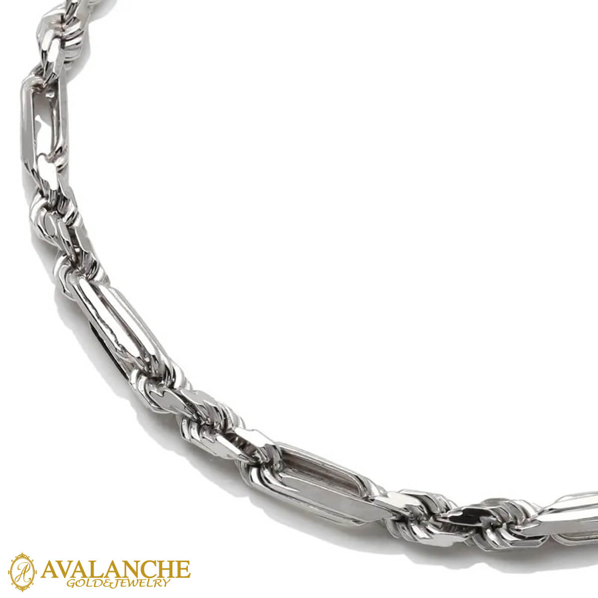 シルバー フィガロープネックレス 幅4.5mm 50cm-55cm 090FRD