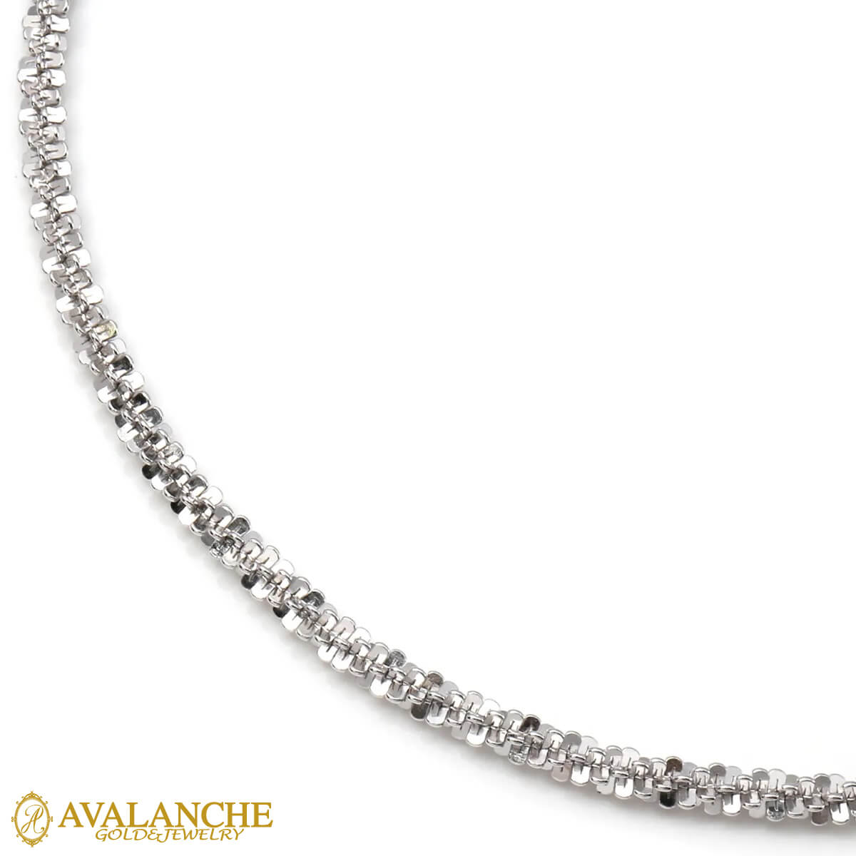 シルバー ツイストスパークルネックレス 幅3mm 35cm-60cm HB-D-0502RIT