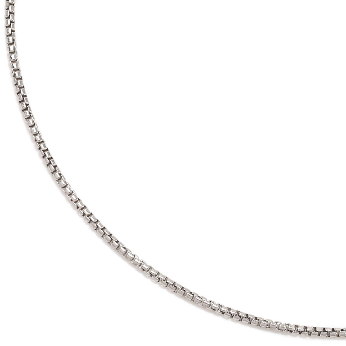 シルバーラウンドボックスネックレス 幅1.2mm 41cm-46cm ACH214