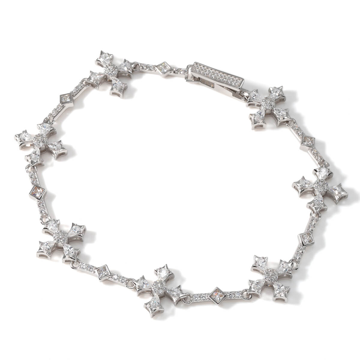 シルバー ブレスレット 幅12.3mm 18cm CROSSLINK-BR