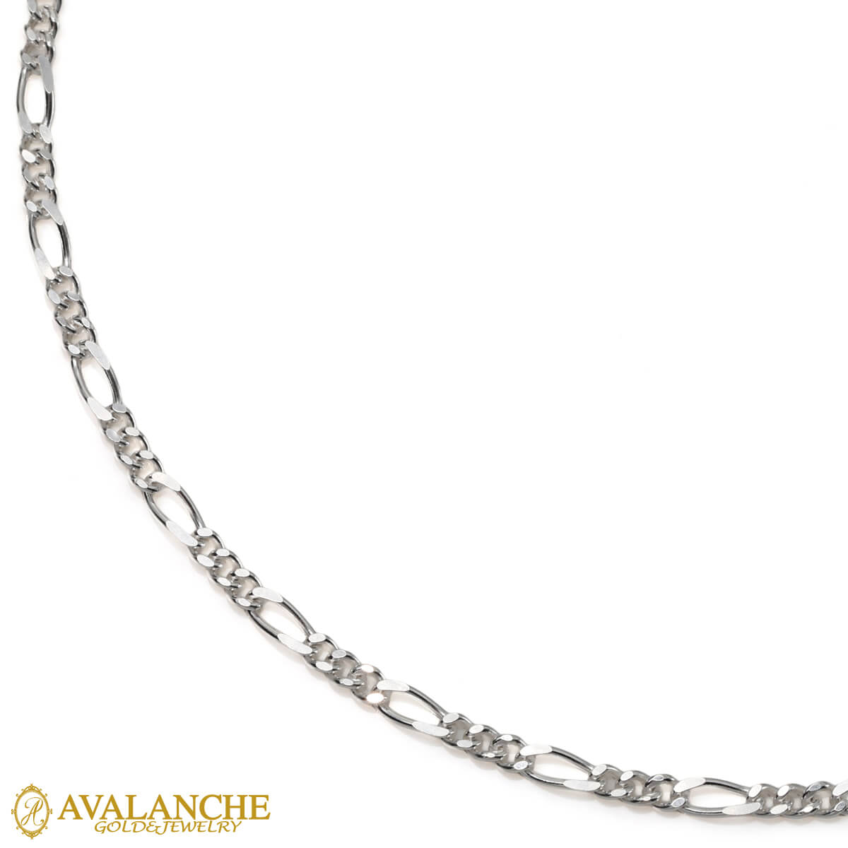 シルバーフィガロネックレス 幅2mm 41cm-46cm Figro-060