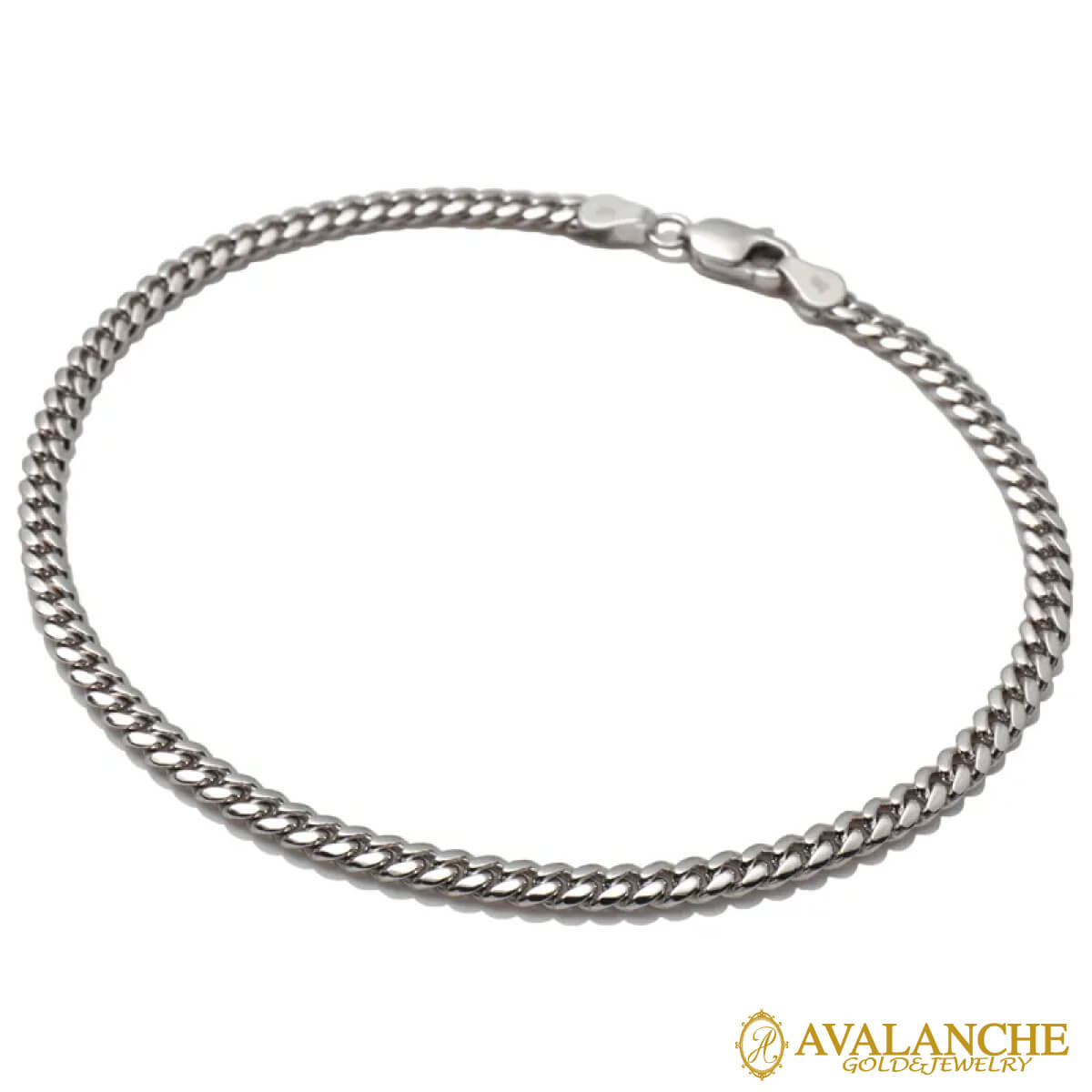 10K ホワイトゴールド ブレスレット 幅3.2mm 18cm KKP5946