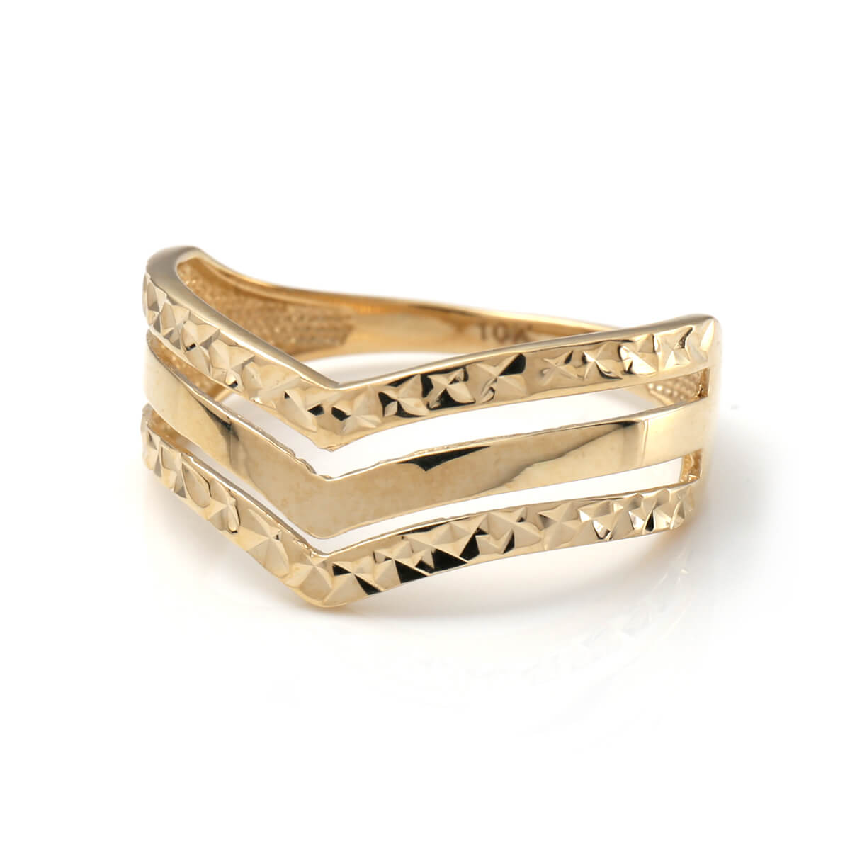 10K イエローゴールド リング 16号-22号 P03R-1907