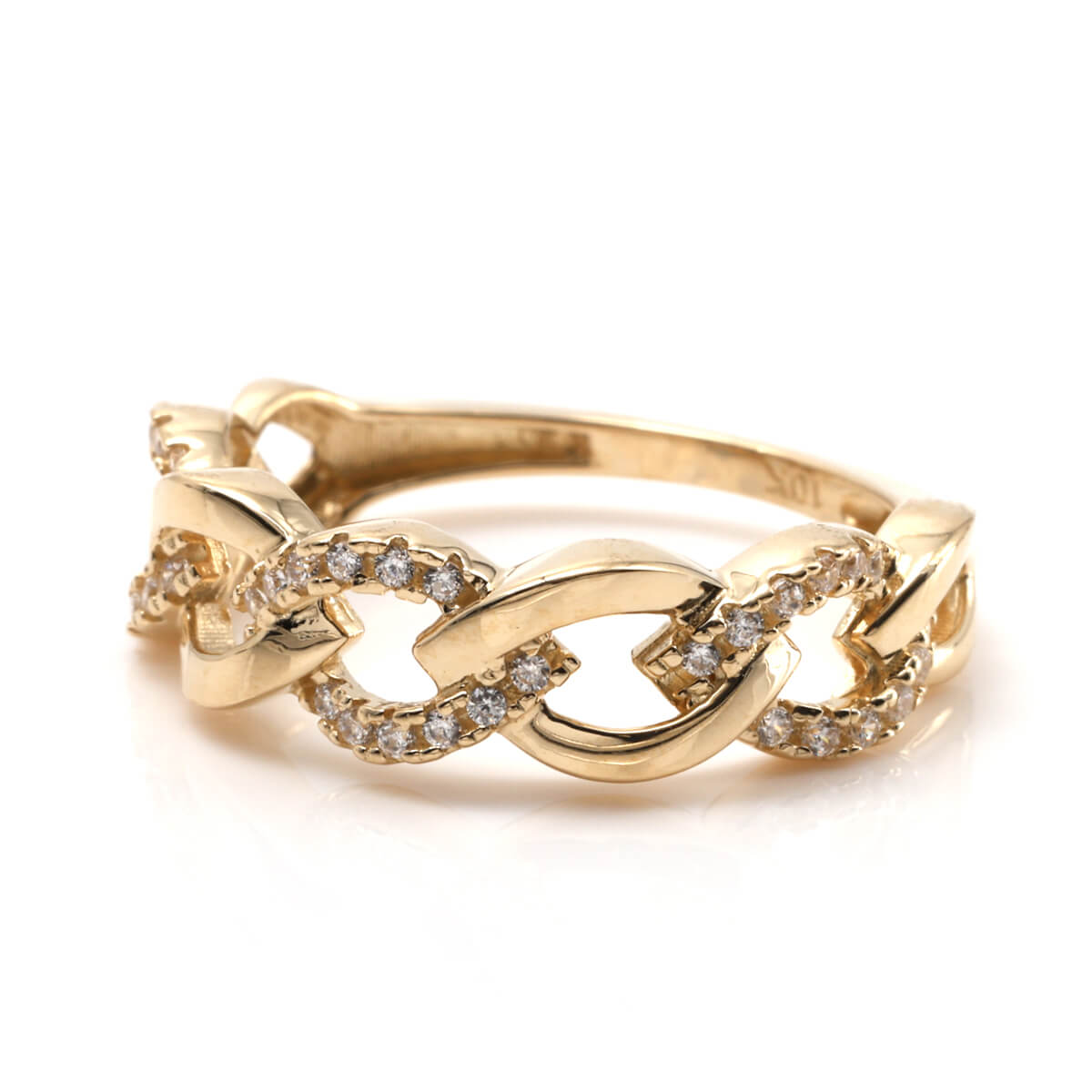 10K イエローゴールド リング 7号-11号 JR-A7927-CZ